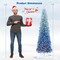 6 Feet Blue Gradient Snow Flocked Artificial Christmas Tree-Blue